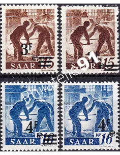 SARRE, Variété sur Timbres n° 220A à 221A, timbres colonies