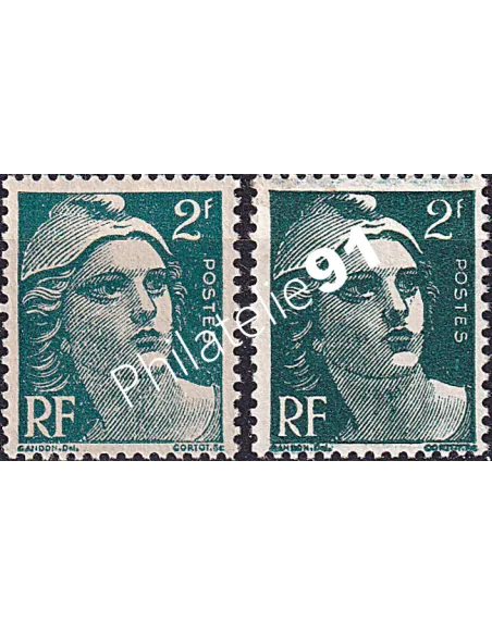 Variété sur Timbre n° 713e, collection timbres France.