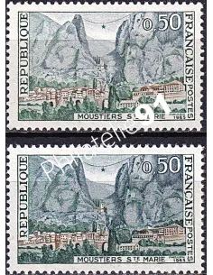 Variété sur Timbre n° 1436, collection timbres France.