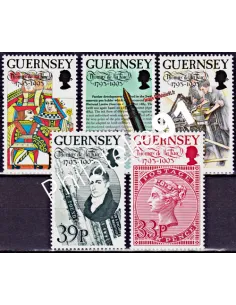 Timbres de Guernesey n° 625 à 629, Thomas De La Rue, timbres d'Europe