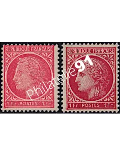 Variété sur n° 676,Collection timbres France