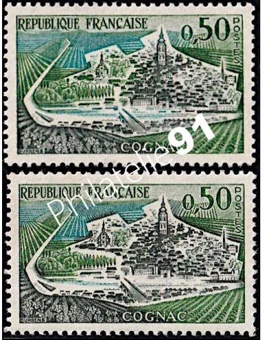 Variété sur timbre n° 1314b, collection timbres France