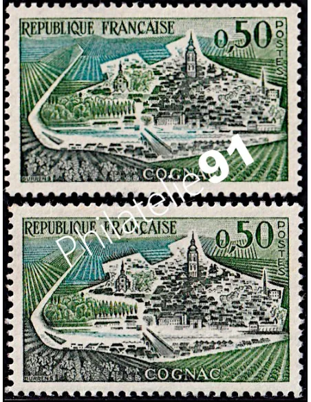 Variété sur timbre n° 1314b, collection timbres France