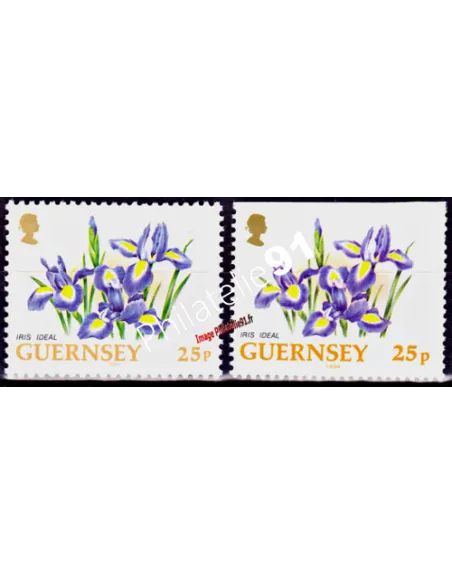GUERNESEY - n°  642 et 642a ** -Fleurs de Guernesey (III)