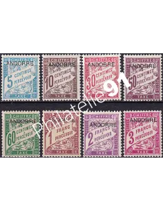 Andorre Français, Timbres-taxe n° 1 à 8 charnière, timbres d'Andorre