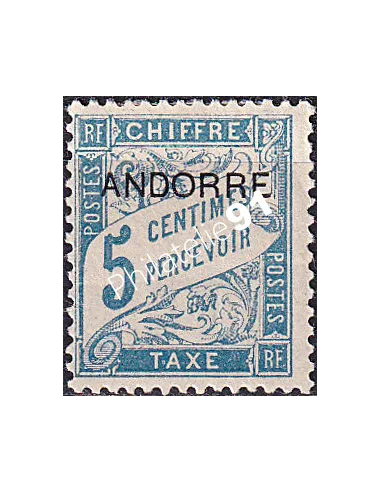 Andorre Français, Timbre-taxe n° 1 charnière, timbres d'Andorre