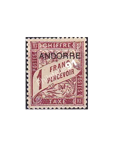Andorre Français, Timbre-taxe n° 6 charnière, timbres d'Andorre