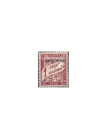 Andorre Français, Timbre-taxe n° 6 charnière, timbres d'Andorre