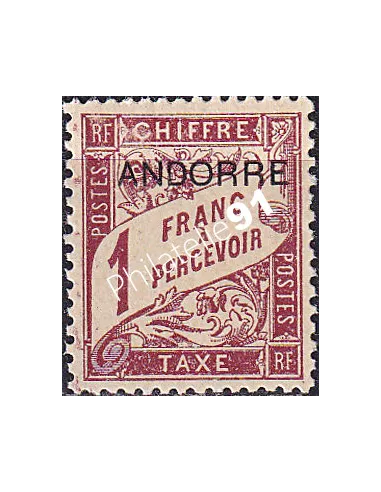 Andorre Français, Timbre-taxe n° 6 charnière, timbres d'Andorre
