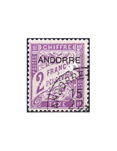 Andorre Français, Timbre-taxe n° 7 oblitéré, timbres d'Andorre
