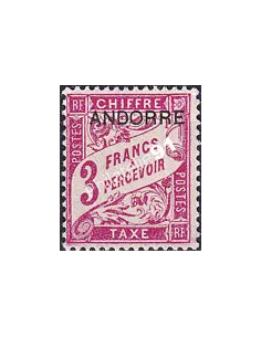 Andorre Français, Timbre-taxe n° 8 charnière, timbres d'Andorre