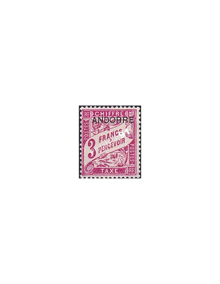 Andorre Français, Timbre-taxe n° 8 charnière, timbres d'Andorre