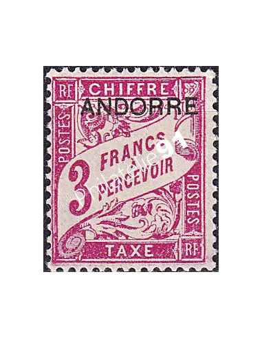 Andorre Français, Timbre-taxe n° 8 charnière, timbres d'Andorre