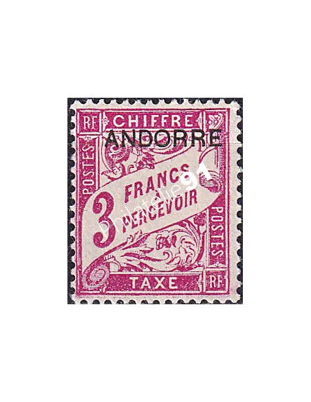 Andorre Français, Timbre-taxe n° 8 charnière, timbres d'Andorre