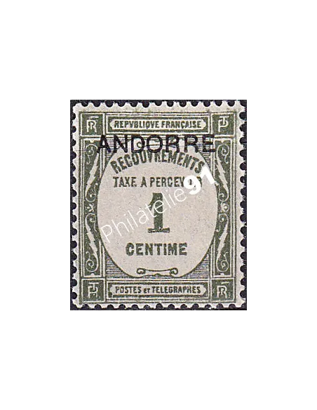 Andorre Français, Timbre-taxe n° 9 charnière, timbres d'Andorre