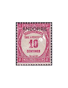 Andorre Français, Timbre-taxe n° 10 charnière, timbres d'Andorre