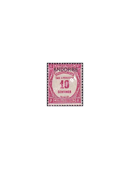 Andorre Français, Timbre-taxe n° 10 charnière, timbres d'Andorre