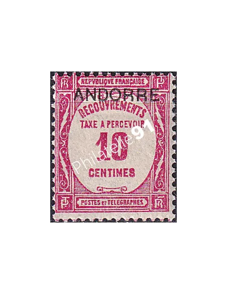 Andorre Français, Timbre-taxe n° 10 charnière, timbres d'Andorre