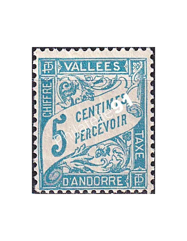 Andorre Français, Timbre-taxe n° 17 charnière, timbres d'Andorre
