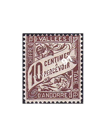 Andorre Français, Timbre-taxe neuf n° 18, timbres d'Andorre