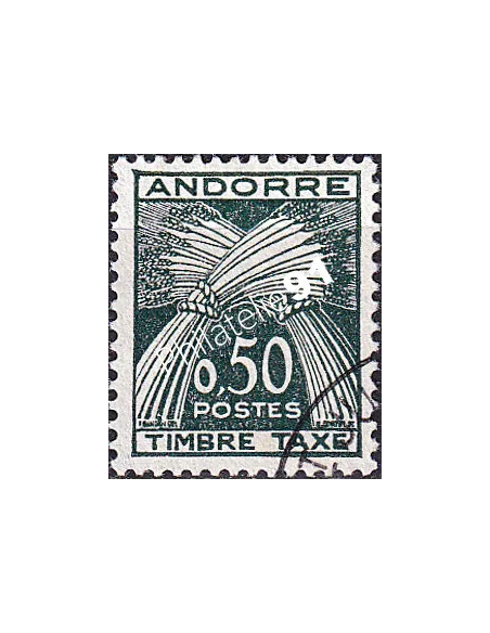 Andorre Français, Timbre-taxe n° 45 oblitéré, timbres d'Andorre