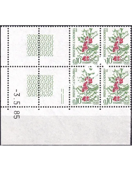 Andorre Français, Coin daté du timbre-taxe n° 53, timbres d'Andorre