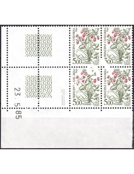Andorre Français, Coin daté du timbre-taxe n° 62, timbres d'Andorre