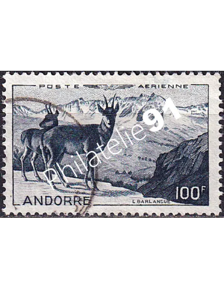 Timbre PA n° 1 oblitéré, collection timbres Andorre Français