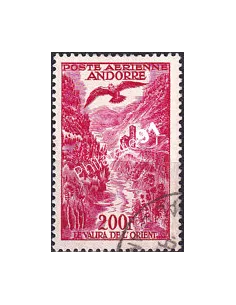 Timbre PA n° 3 oblitéré, collection timbres Andorre Français
