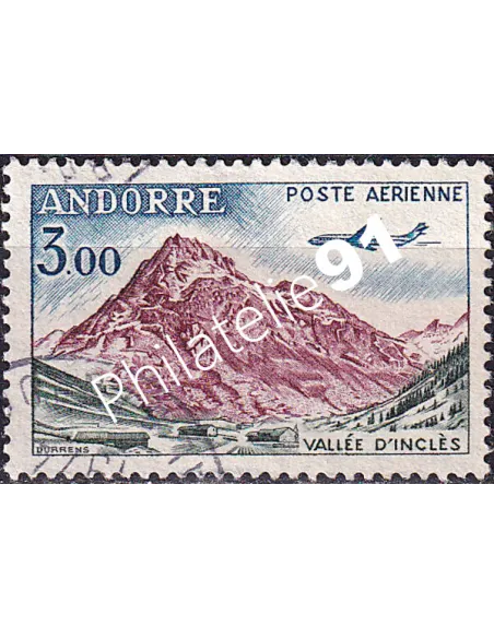 Timbre PA n° 6 oblitéré, collection timbres Andorre Français