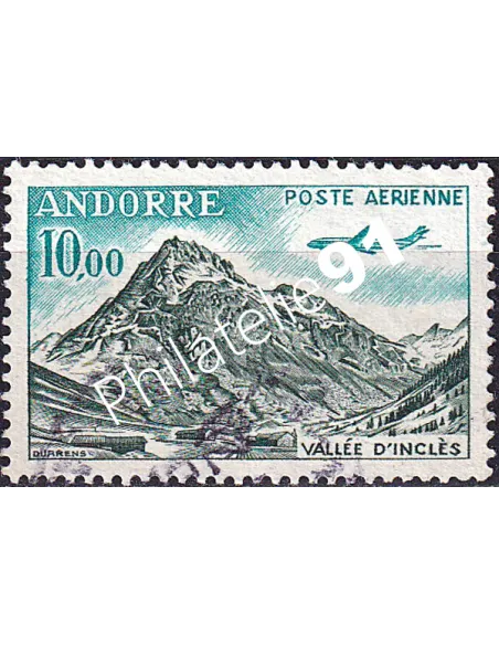 Timbre PA n° 8 oblitéré, collection timbres Andorre Français