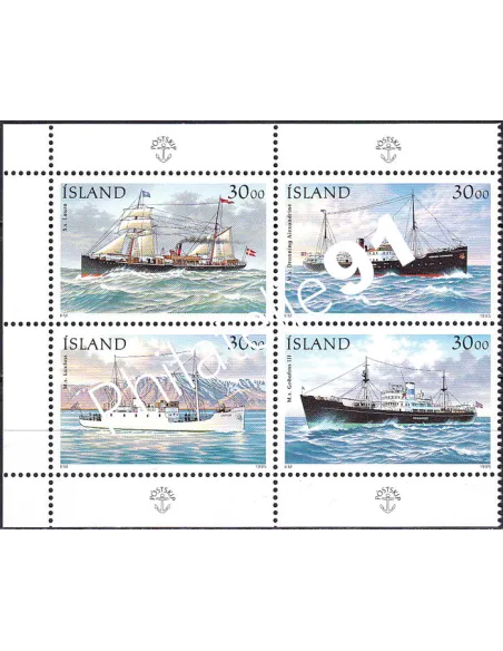 Islande n° 789 à 792, feuillet, collection timbres d'Europe
