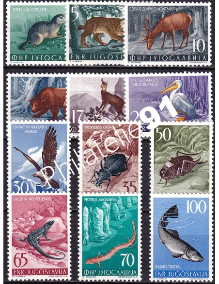 Yougoslavie, n° 643 à 654, collection timbres Europe