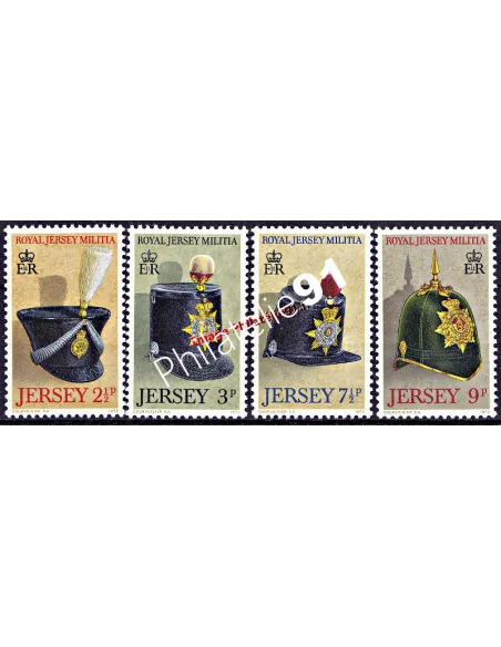 JERSEY - n°    63 à 66 - Coiffes - Milice royale de Jersey