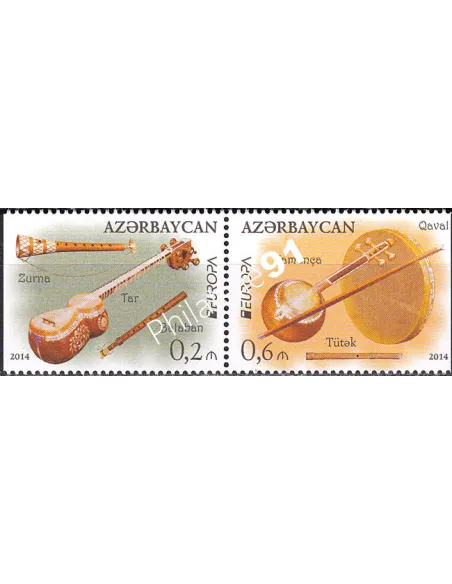 Azerbaïdjan, n° 862a à 863a, Paire issue de carnet, timbres Europa