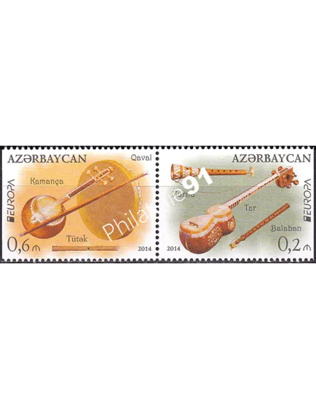 Azerbaïdjan, n° 862b à 863b, Paire issue de carnet, timbres Europa