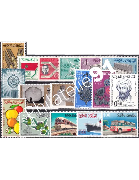 Maroc, Année complète neuve 1966, Collection timbres Colonies