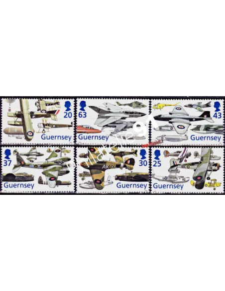 GUERNESEY - n°  779 à 784 ** -  Royal Air Force - Avions