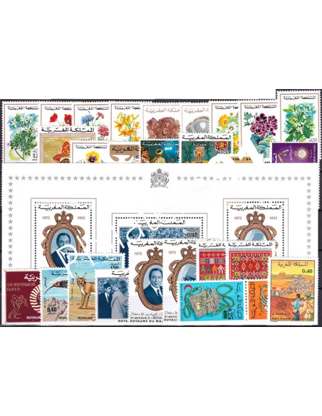 Maroc, Année complète neuve 1975, Collection timbres Colonies