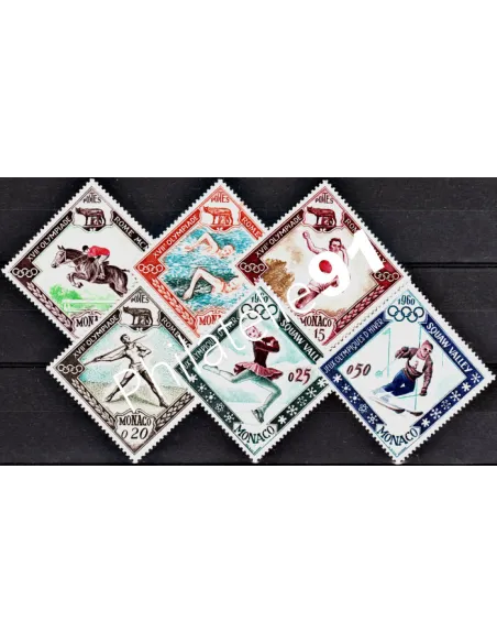 Timbres de MONACO n° 532 à 537 - Jeux olympiques de Squaw Valley et Rome