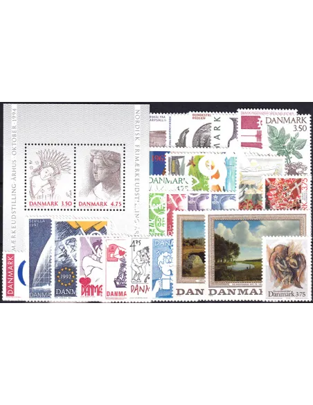 Danemark, Année complète neuve 1992, Collection timbres Europe
