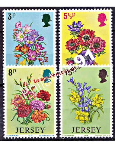 JERSEY - n°    89 à 92 - Fleurs