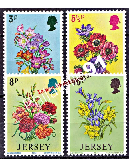JERSEY - n°    89 à 92 - Fleurs