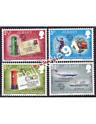 JERSEY - n°    93 à 96 - Centenaire de l'U.P.U. - Emblème