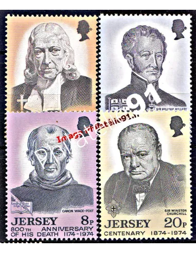 JERSEY - n°    97 à 100 - Anniversaires - Churchill