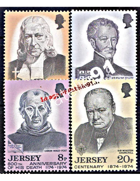 JERSEY - n°    97 à 100 - Anniversaires - Churchill