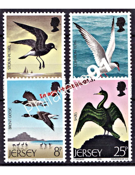 Timbres de JERSEY n° 117 à 120 - Oiseaux de mer