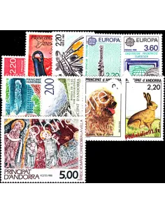 Andorre français - Année complète 1988 - timbre d'Andorre