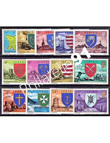 JERSEY - n°   125 à 137 - Armoiries des paroisses de Jersey