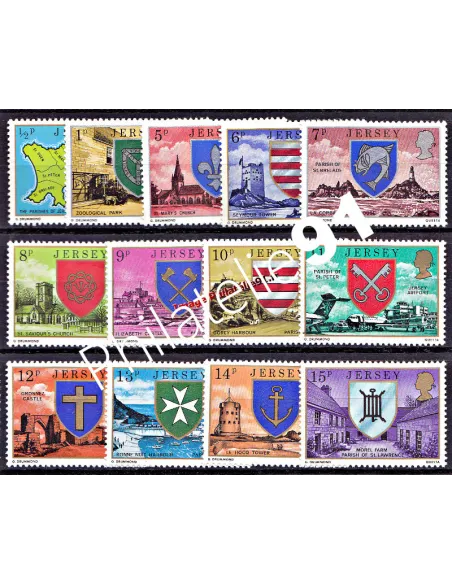 JERSEY - n°   125 à 137 - Armoiries des paroisses de Jersey